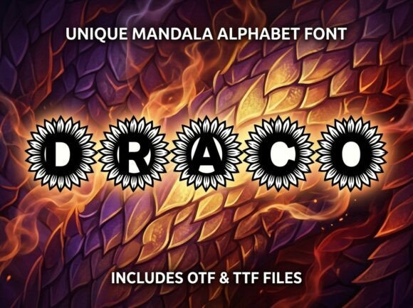 Draco Typeface for Mystical Editorial Design