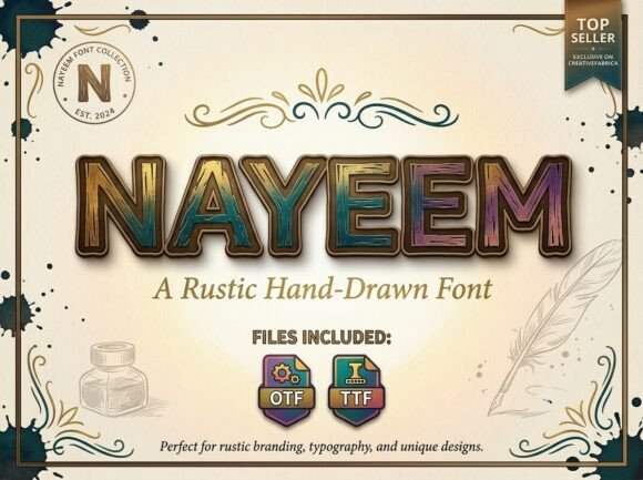 Nayeem Font: Rustic Display Type for Makers